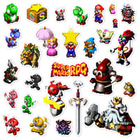 Image 1 of Super Mario RPG Sticker/Magnet Sets (28 Pieces)