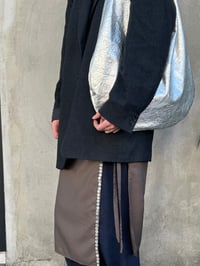 Image 1 of Silver Leather Hobo