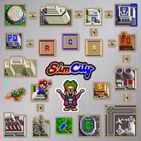 Image 2 of SimCity SNES Sticker/Magnet Sets (30 Pieces) 