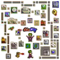 Image 1 of SimCity SNES Sticker/Magnet Sets (75 Pieces)