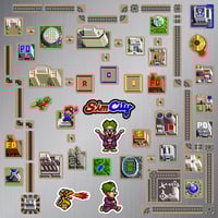 Image 2 of SimCity SNES Sticker/Magnet Sets (75 Pieces)