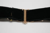 Image 7 of Victorian 14k Yellow Gold, Seed Pearl, and Velvet Ribbon Choker with Clasp