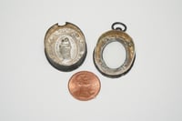Image 9 of Antique Silver Reliquary Pendant - Mourning Pendant - Glass Front Locket