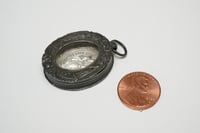 Image 8 of Antique Silver Reliquary Pendant - Mourning Pendant - Glass Front Locket