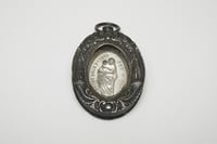 Image 2 of Antique Silver Reliquary Pendant - Mourning Pendant - Glass Front Locket