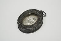 Image 3 of Antique Silver Reliquary Pendant - Mourning Pendant - Glass Front Locket