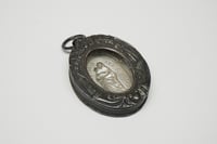 Image 1 of Antique Silver Reliquary Pendant - Mourning Pendant - Glass Front Locket