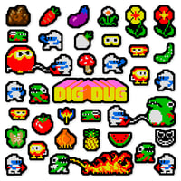 Image 1 of Dig Dug Arcade Sticker/Magnet Sets (35 Pieces) 