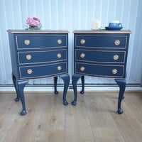 Image 1 of Queen Anne style Bedside Cabinets.