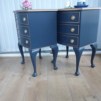 Image 4 of Queen Anne style Bedside Cabinets.