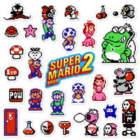 Image 1 of Super Mario Bros. 2 NES Sticker/Magnet Sets (28 Pieces) 