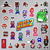 Image 2 of Super Mario Bros. 2 NES Sticker/Magnet Sets (28 Pieces) 