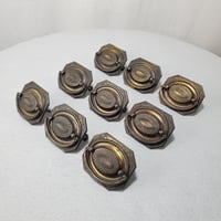 Image 2 of Desk Drop Handle Drawer Pulls, Embossed Flowers, Set of 9, #988