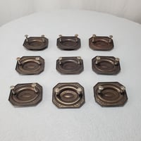 Image 5 of Desk Drop Handle Drawer Pulls, Embossed Flowers, Set of 9, #988