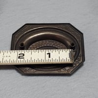 Image 8 of Desk Drop Handle Drawer Pulls, Embossed Flowers, Set of 9, #988