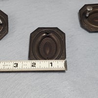 Image 9 of Desk Drop Handle Drawer Pulls, Embossed Flowers, Set of 9, #988