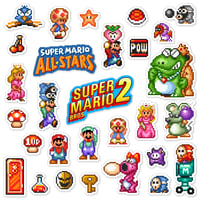 Image 1 of Super Mario Bros. 2 Super Mario All-Stars Sticker/Magnet Sets (29 Pieces) 