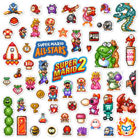 Image 1 of Super Mario Bros. 2 Super Mario All-Stars Sticker/Magnet Sets (55 Pieces)