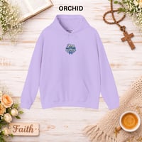 Image 4 of Joy Comes In The Morning Hoodie — Floral Blue Cluster Graphic Sweatshirt