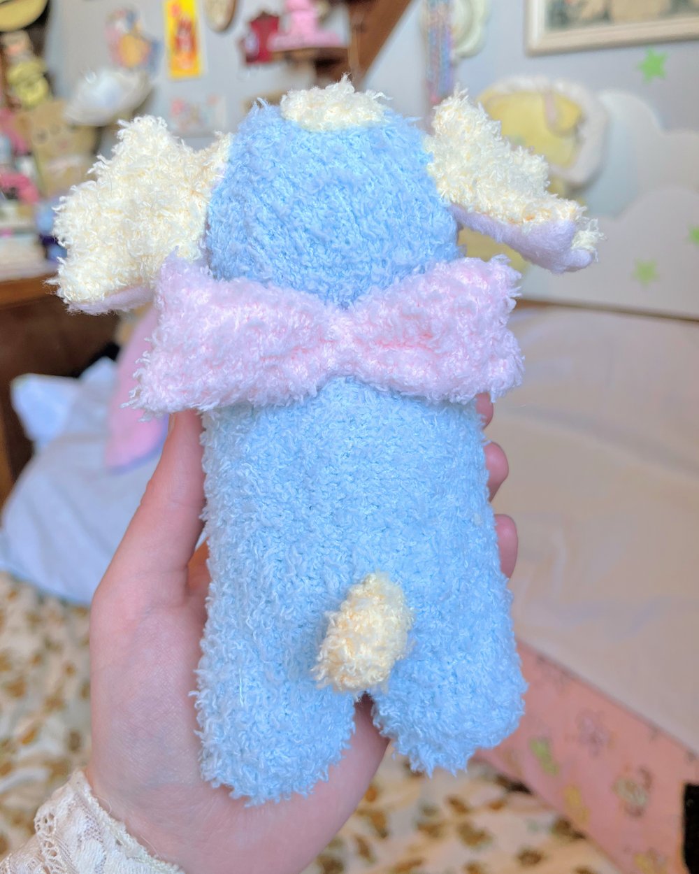 Image of Wishpups, Blue with pink bow