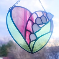 Image 2 of Lily of the Valley Heart Suncatcher
