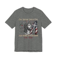 Image 1 of One Nation Under God T-Shirt - Jesus & American Flag 250 Years of Freedom (1776-2026)