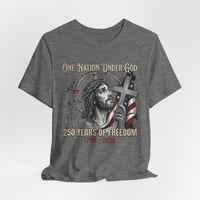 Image 3 of One Nation Under God T-Shirt - Jesus & American Flag 250 Years of Freedom (1776-2026)