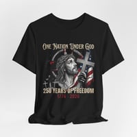 Image 5 of One Nation Under God T-Shirt - Jesus & American Flag 250 Years of Freedom (1776-2026)