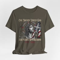 Image 7 of One Nation Under God T-Shirt - Jesus & American Flag 250 Years of Freedom (1776-2026)