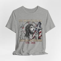 Image 9 of One Nation Under God T-Shirt - Jesus & American Flag 250 Years of Freedom (1776-2026)