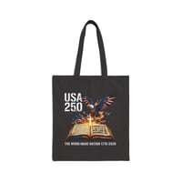Image 1 of USA 250 Eagle Bible Tote Bag - Patriotic 1776-2026 Anniversary Canvas Tote