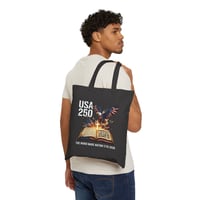 Image 2 of USA 250 Eagle Bible Tote Bag - Patriotic 1776-2026 Anniversary Canvas Tote
