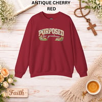 Image 3 of Purposeful for Greatness Floral Crewneck Sweatshirt — Inspirational Graphic Sweatshirt