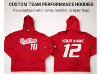 Image 1 of Custom Performance Hoodie | Personalized Team Logo, Name, Number Sweatshirt