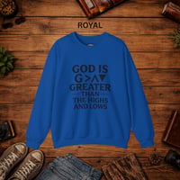 Image 3 of Faith Crewneck Sweatshirt — "God Is Greater Than The Highs and Lows" Inspirational Pullover