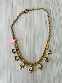 Image 1 of J.Crew vintage brass and rhinestone necklace