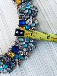 Image 2 of Blue and yellow multistone 1” statement collar necklace