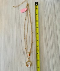 Image 4 of Bunny and carrot layered gold plated necklace