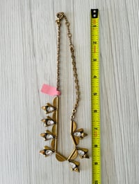 Image 4 of J.Crew vintage brass and rhinestone necklace