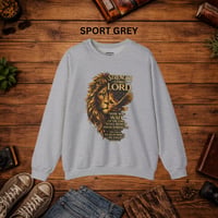 Image 3 of Christian Lion Sweatshirt – "Strength Comes From the Lord" Inspirational Crewneck