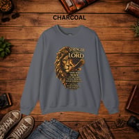 Image 4 of Christian Lion Sweatshirt – "Strength Comes From the Lord" Inspirational Crewneck