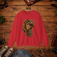Image 5 of Christian Lion Sweatshirt – "Strength Comes From the Lord" Inspirational Crewneck