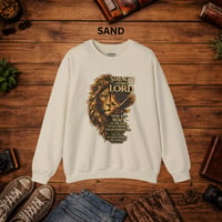 Image 6 of Christian Lion Sweatshirt – "Strength Comes From the Lord" Inspirational Crewneck