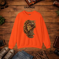 Image 7 of Christian Lion Sweatshirt – "Strength Comes From the Lord" Inspirational Crewneck