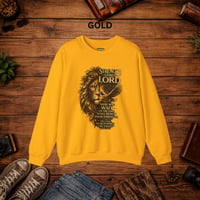 Image 8 of Christian Lion Sweatshirt – "Strength Comes From the Lord" Inspirational Crewneck
