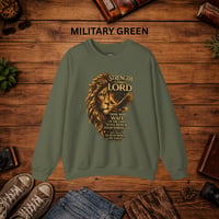 Image 9 of Christian Lion Sweatshirt – "Strength Comes From the Lord" Inspirational Crewneck