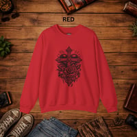 Image 10 of Cross & Roses Linocut — Men's Crewneck Sweatshirt