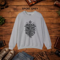 Image 12 of Cross & Roses Linocut — Men's Crewneck Sweatshirt