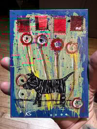 Image 1 of ORIGINAL 5x7 acrylic/ink on canvas panel, 'Don't Look At Me'