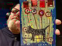 Image 2 of ORIGINAL 5x7 acrylic/ink on canvas panel, 'Don't Look At Me'